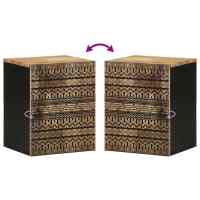 vidaXL Armario colgante baño madera maciza mango negro 38x33,5x48 cm - details 3