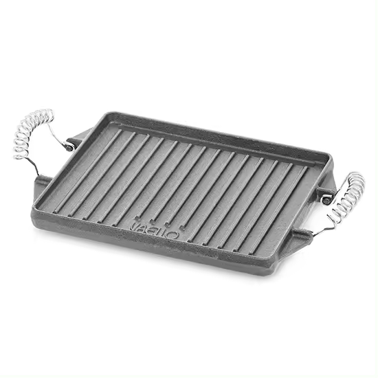 Vaello - Plancha Rectangular de Hierro Fundido - 27x47 Cm - 2 Caras Lisa y Rayada - 1