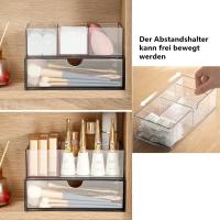 Set De 2 Cajas Organizadoras De Maquillaje Mini Para Baño Con Divisor Y Almacenamiento De Pinceles De Acrílico Organizador De Mesa Para Joyería Cosméticos Perfume - details 3