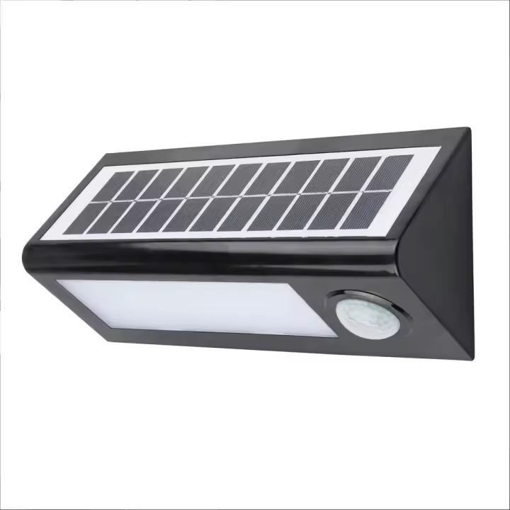 Aplique LED Solar con Sensor Negro 8W Fría Matel - 1