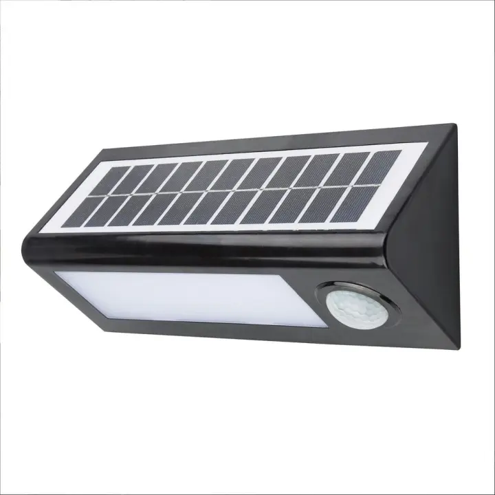 Aplique LED Solar con Sensor Negro 8W Fría Matel - 1