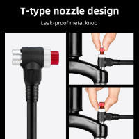 Bomba De Bicicleta Manual De Alta Presión 300PSI Con Medidor Y Mangue De Rotación 360 Grados Para Neumáticos De Suspensión Delantera Y Trasera - details 2