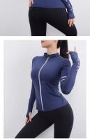 Chaqueta Deportiva De Mujer Con Cierre De Cremallera Y Flecos Secado Rápido Sudadera Para Ejercicio Estilo Slim O-Neck - details 20