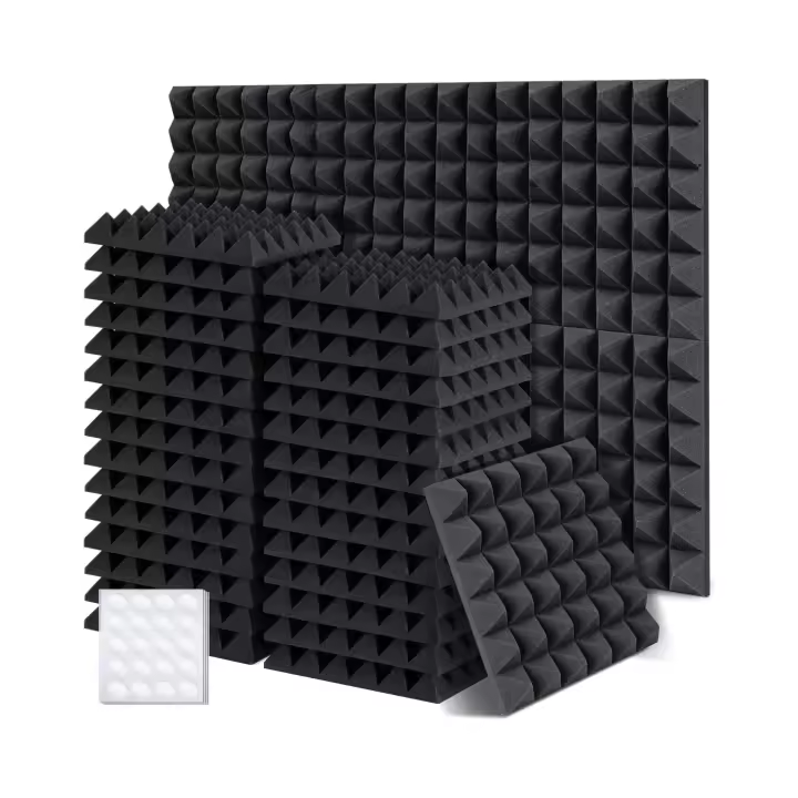Paneles Acusticos 36 Piezas con Pegatinas, 30 x 30 x 5 cm Insonorizacion Acustica Pared, Paneles Decorativos para Pared Aislante Acustico para Podcast Studio Oficinas - 1