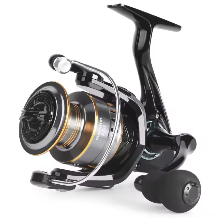Carrete De Pesca De Mano Ambidextro Ultra Ligero Con Ratio De Engrosamiento 5.2:1 26LB Max Drag Spinning Para Agua Dulce Y Salada Con Carrete De Metal CNC - 1
