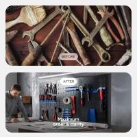 AREBOS Pared Herramientas Pared Perforada Pared Taller Pared Metálica 17 Piezas - details 8