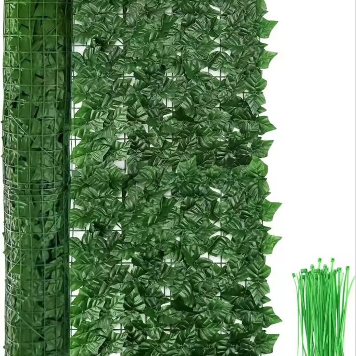 Falso Iva Privacy Fence Screen 118x19.7 Pulgadas Valla Decorativa De Hojas Verdes Para Jardín Fondo Decorativo De Valla De Hierba Artificial - 1