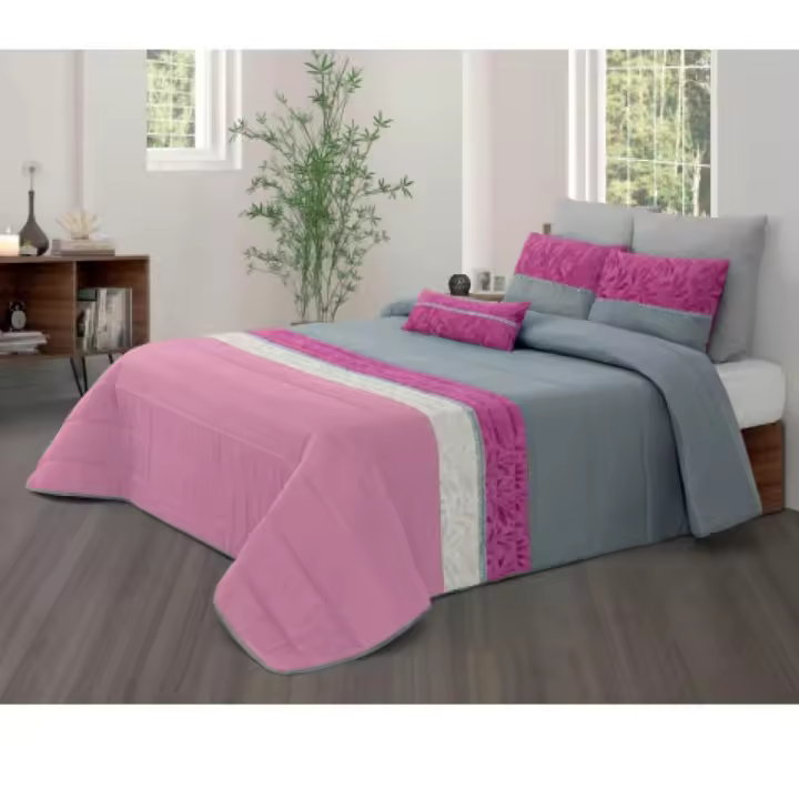STARLEY-Colcha decorativa KELLY , con cojines relleno incluido,edredones cama edredon bouti calidad superior,Cómodo y duradero vale para Cama135/150cm Tamaño 250x260cm,Po 100%,Fabricadoliester en portugal - 1