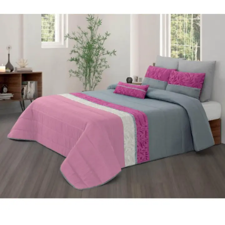 STARLEY-Colcha decorativa KELLY , con cojines relleno incluido,edredones cama edredon bouti calidad superior,Cómodo y duradero vale para Cama135/150cm Tamaño 250x260cm,Po 100%,Fabricadoliester en portugal - 1
