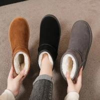 Botas Cortas Marrones De Moda Para Invierno Nuevas Botas De Plataforma Impermeables Y Cálidas Para Mujer Con Peluche Acolchado Y Suela De Goma - details 1