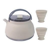 Kettle De Silicona 1.5L Con Manija Collapsible Para Camping Y Montañismo Con Fondo De Acero Inoxidable Taza De Agua Desplegable De 1L - details 4