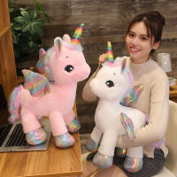Muñeco De Peluche Suave Y Lindo De Unicornio Con Arcoíris Para Niñas Juguetes De Algodón PP Decoración De Hogar Regalo Con Almohada Rosa Para Niños - details 2