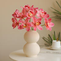 6Pcs/Lot Flores Artificiales De Seda Orchid Magnolia Cymbidium Para Decoración De Casa Fiesta De Primavera Y Bodas - details 2