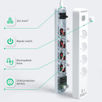 Aigostar Regleta alargador de 4 enchufes con cable de 1.5/3/5 metros e interruptor de USB+TYPE C - details 8