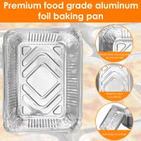 50/100pcs Bandejas De Aluminio Con Tapas Resistentes Al Calor Para Horno Y Aire Frito Utensilios De Cocina Antiadherentes Para Barbacoa Y Cocción - details 2