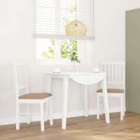 vidaXL Sillas de comedor 2 unidades madera maciza de caucho en color Blanco/Natural y claro/Marrón y claro y más | cómodas modernas ergonómicas para comedor cocina salón hogar - details 6