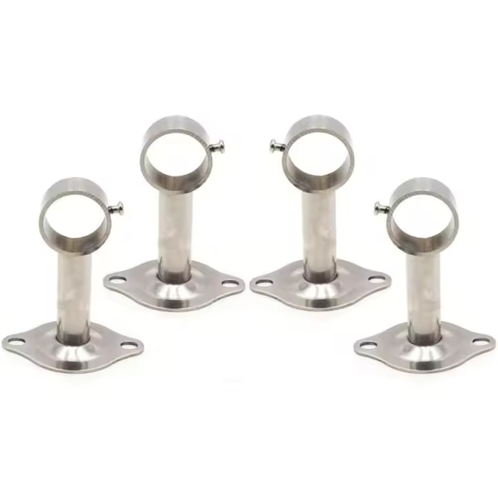 Barra de Cortina, soporte para Barra de Cortina de 4 piezas, se utiliza para instalar Barras de Cortina en El Techo y también se utiliza para instalar Barras de ropa (plata) - 1