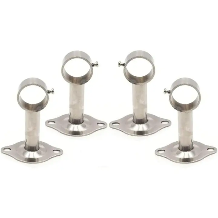 Barra de Cortina, soporte para Barra de Cortina de 4 piezas, se utiliza para instalar Barras de Cortina en El Techo y también se utiliza para instalar Barras de ropa (plata) - 1