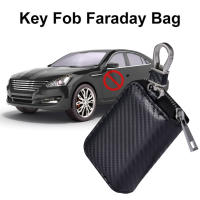 Bolsa De Bloqueo De Señal Para Llaves De Coche PU Cuero Antirrobo Anti-Hackeo Cremallera RFID Shielded Faraday Box Para Auto - details 1