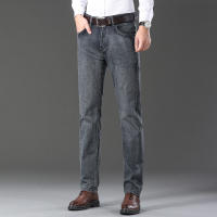 Nuevos Jeans Clásicos Para Hombre Primavera Otoño Moda Negocios Pantalones Vaqueros Rectos Estirados Azul Cómodos De Medio Cinturón - details 62