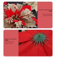 Flores De Navidad Artificiales Brillantes 14.5cm Decoración Para Árbol De Navidad Adornos Para Año Nuevo Y Día De San Valentín - details 4