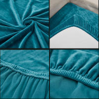 Funda De Sofá De Veludo Cubierta Suave En Color Sólido Spandex Protector De Muebles Estirable Para Sala De Estar Cubierta De Silla De Acento Sofá Modulable Sofá Futón - details 2