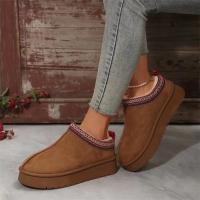Botas De Chelsea Para Mujer Diseñador Nuevas Invierno Con Pelo Corto Y Algodón Plush Suela De Goma Tacón Plano Con Plataforma Botines De Punta Redonda - details 2