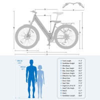 Eleglide Bicicleta electrica Touroll J1 ST, Bicicleta de montaña Adulto,Bicicleta montaña de, e Bike batería 36V 15.6Ah, Kilometraje 100KM transmisión - Shimano de 7 velocidades y freno de disco - details 11