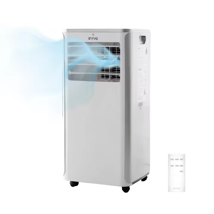 EVVO Aire Acondicionado Portatil 3 in 1 Clima P9, silencioso, 9.000 BTU, con Mando a Distancia, Superficie 20m2, Clase energética A, Blanco - 1