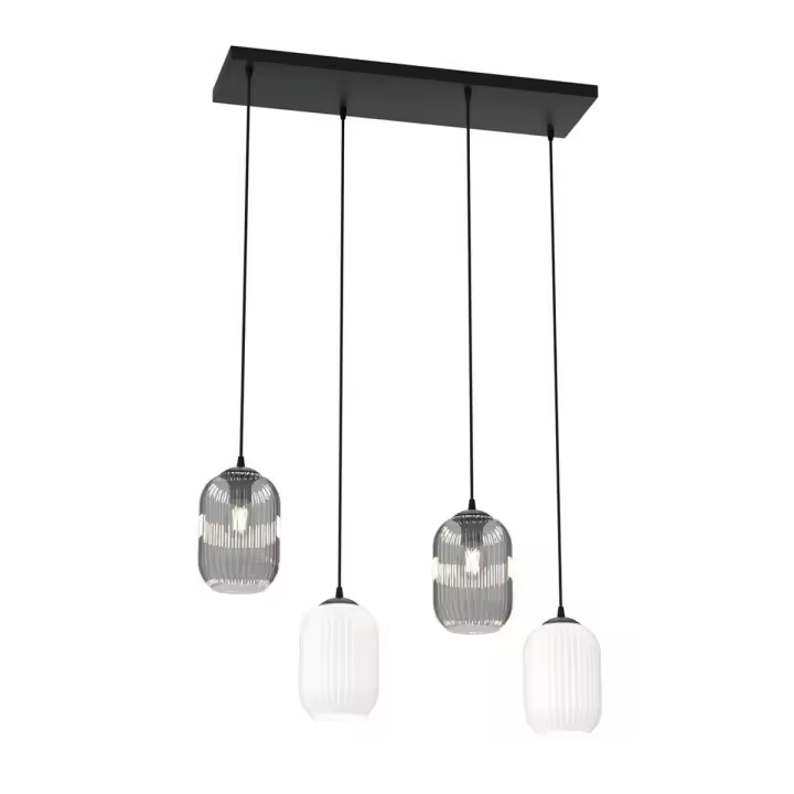 Lámpara de Suspensión Verdi, Metal, Negro, 70x22x140 cm - 1