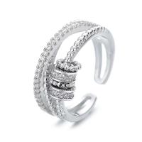 Anillo de encirita giratoria de Plata S925, Anillo Abierto personalizado para Mujer, joyería de moda de descompresión de estilo dulce y fresco - details 4