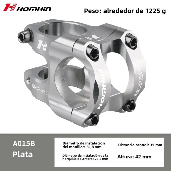 HOMHIN Potencia Manillar Bicicleta Montaña MTB Aluminio Fuerte 31.8mm 35mm Altura Riser Corto Puente Para Bicicleta De Carretera - 1