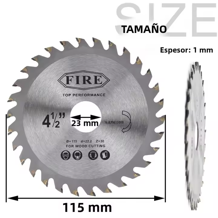 SIFANG Hoja De Sierra De Carbono 115/125mm 30 Dientes Para Madera Y Granito Disco Cortador Multiherramienta Para Amoladora - 1