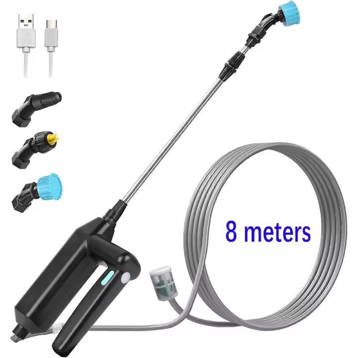 Electric Plant Sprayer, Rechargeable Portable Garden Sprayer with 3 Nozzles and 8M Hose Multi-Purpose Plant Mister Sprayer - 1