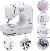 Mini máquina de coser para principiantes y niños de 8 a 12 años, máquinas de coser portátiles con 12 patrones de puntada incorporados, pedal ligero, de 2 velocidades (con kit） - details 6