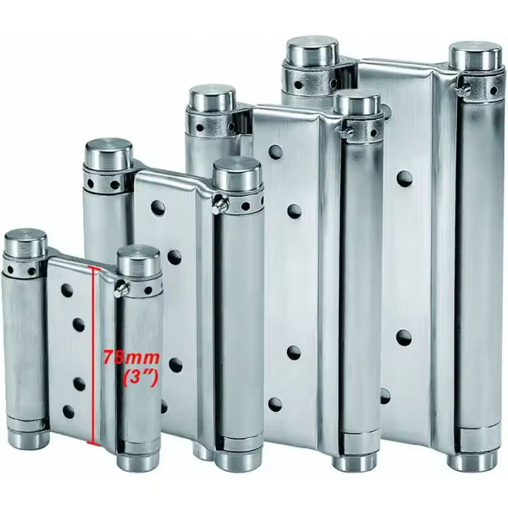 Bisagras De Resorte (78 Mm) Bisagra De Puerta Batiente De Doble Acción De Acero Inoxidable Cierre Automático Para Saloon Cafe Bar Pub Contador Puerta De Armario Hasta 10 Kg - 1