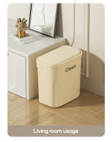 Bandeja De Papelera De Prensa Montada En La Pared 12/16L Con Tapa Para Baño Y Cocina Caja De Basura Ecológica De Plástico Rectangular - details 9