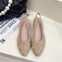 Sandalias De PVC Para Mujer Con Flores Y Cinturón Estilizado Zapatos Casuales De Verano Punta Puntiaguda Comodidad Sin Tacones - details 2
