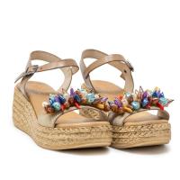 Sandalias plataforma mujer PORRONET 3039-010 SANDALIA CUÑA PLATAFORMA FRUTAS TAUPE 32122 24V - details 0