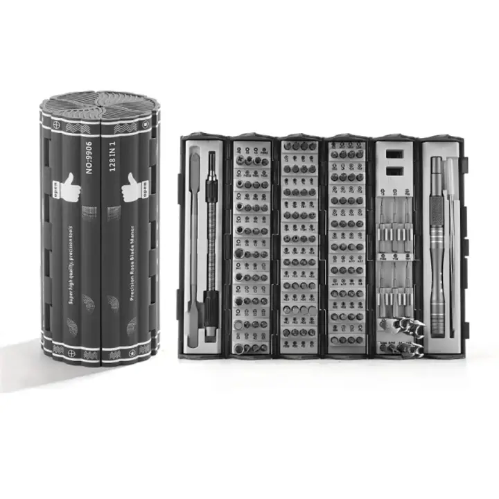 Set de destornilladores de precisión 128 en 1, kit de destornillador magnético con eje flexible, kit de herramientas de reparación magnética profesional para ordenador, portátil, consola de juegos, regalo de herramientas para hombres - 1