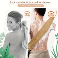 Toalla De Baño De Lino De Ramia Y Jute Escobilla De Ducha Para Exfoliación Corporal Cinta De Masaje Para Limpieza Del Baño - details 1
