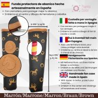 Abanico Color Negro con Lunares Rojos. Abanico de Madera. Con una Funda para Proteger el Abanico hecha en España. - details 2