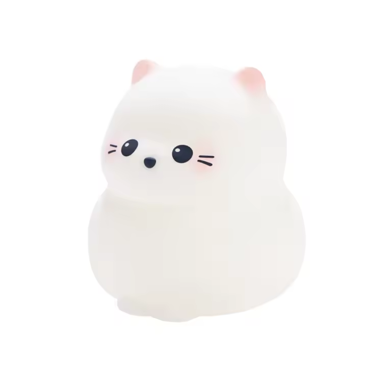 Luz Nocturna De Gato De Silicona Lindo Dimmer Recargable Para Decoración De Habitaciones De Niños Luz Táctil Sin Cable Para Dormitorio Infantil - 1