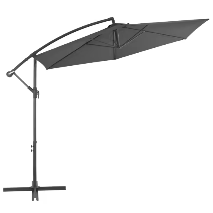Sombrilla voladiza con postes de Aluminio gris antracita 300 cm - 1