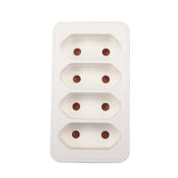 Adaptador De Enchufe Europeo 1 a 2 1 a 3 1 T 4 Vías Estándar EU Extensor De Enchufe De Viaje Protector Antisalpicaduras - details 3