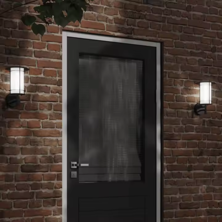 vidaXL Apliques de exterior 2 unidades acero inoxidable negro - 1