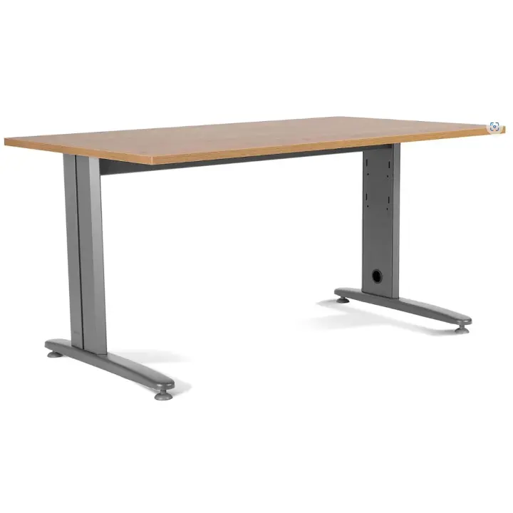 Rocada | Mesa Oficina Ancha para Teletrabajo | Estructura de Acero en L Color Gris | Robusta y Fácil Montaje | 160 X 80 Cm | Acabados en Roble - 1