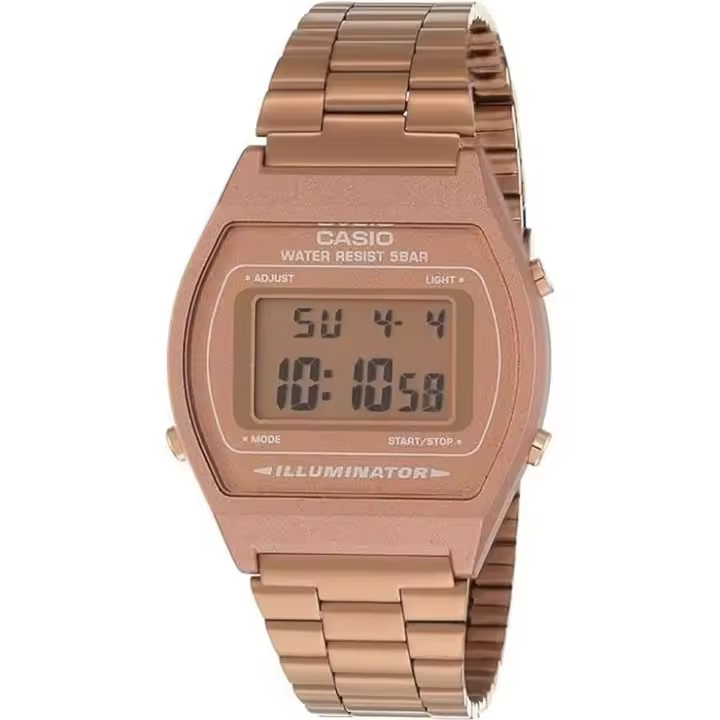 Casio Reloj digital unisex retro B640WB con correa de acero inoxidable - 1