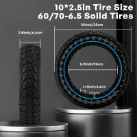 Pneumático Sólido Para Patinete Eléctrico Ninebot G30 G30L G30D Tamaño 10x2.5 Antideslizante Y Explosión-Resistente Con Buena Adhesión - details 3