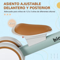 AIYAPLAY Bicicleta sin Pedales para Niños de 12-36 Meses Bicicleta de Equilibrio con Asiento Ajustable Cesta y 4 Ruedas Silenciosas Carga 20 kg 56x27x39 cm - details 3
